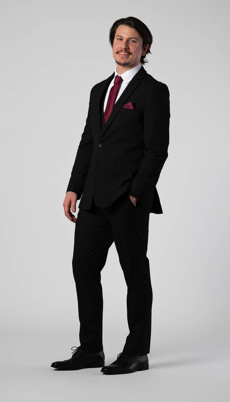 Tie Matte Black Suit James Black Structured Stretch Suit Jacket