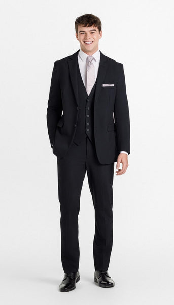 Trim Fit Black Mens Suit