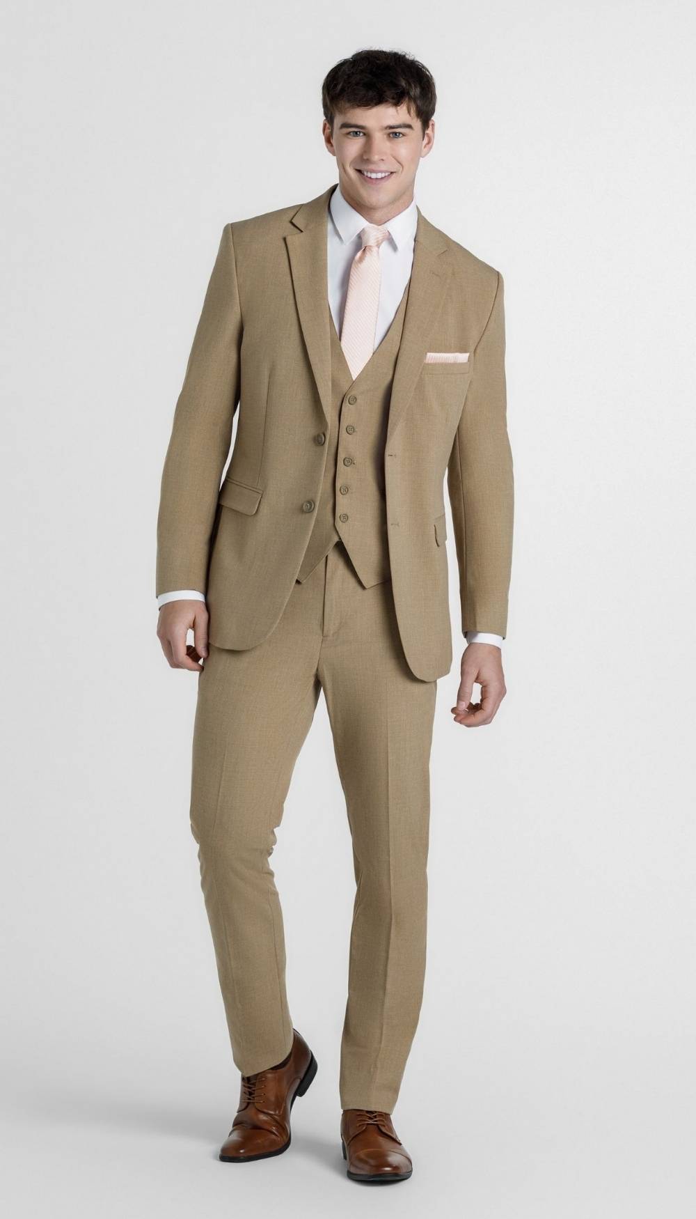 オリヒカ the third suits rhymeスーツ ベージュ上下 Kennedy Blue | Trim Fit Camel Mens Suit
