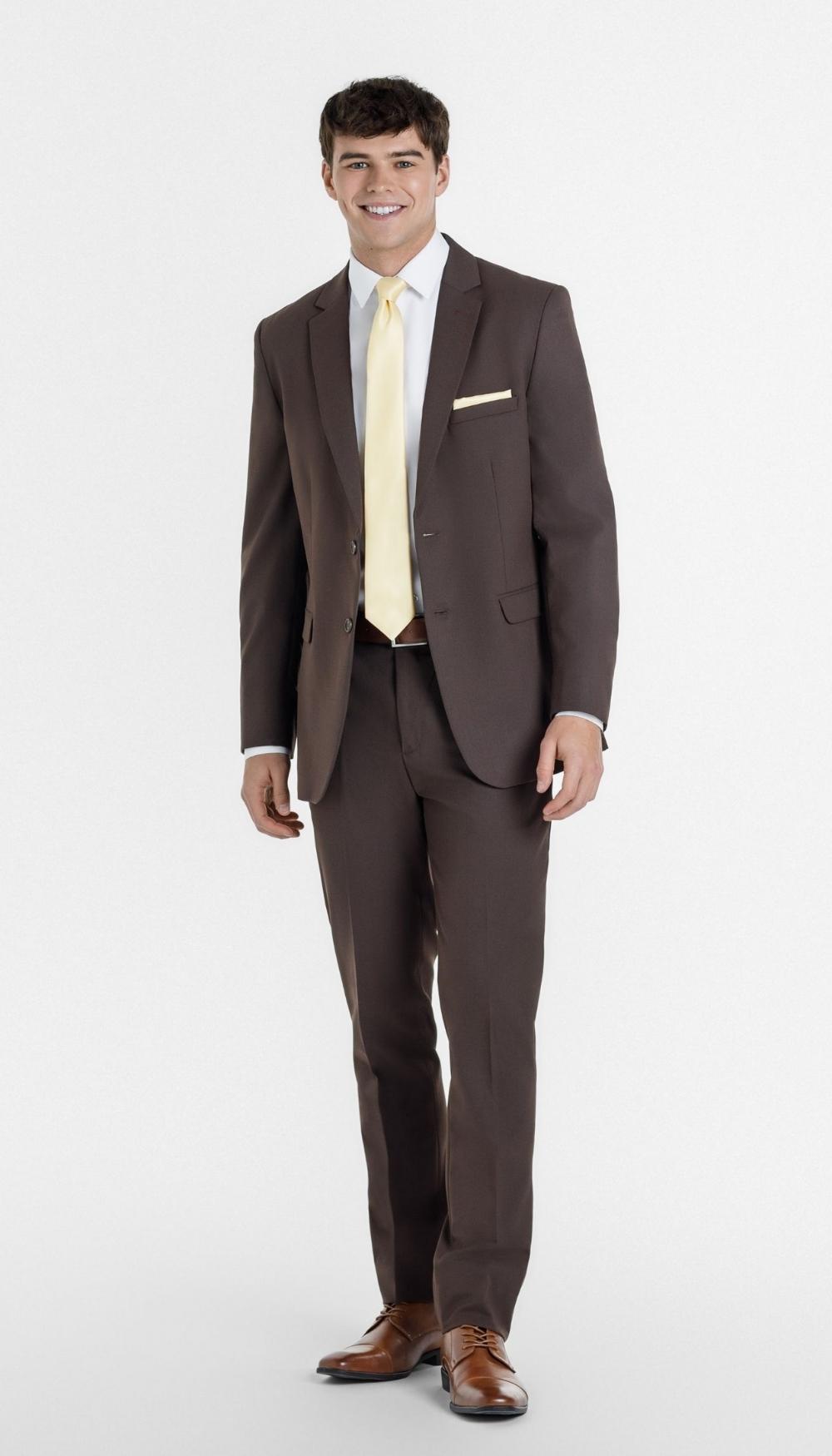 Trim Fit 2 Piece Mens Suit Chocolate | Kennedy Blue