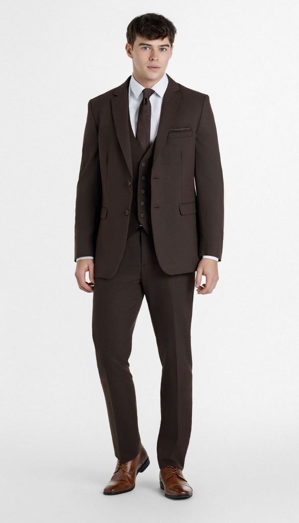 Trim Fit Chocolate Mens Suit
