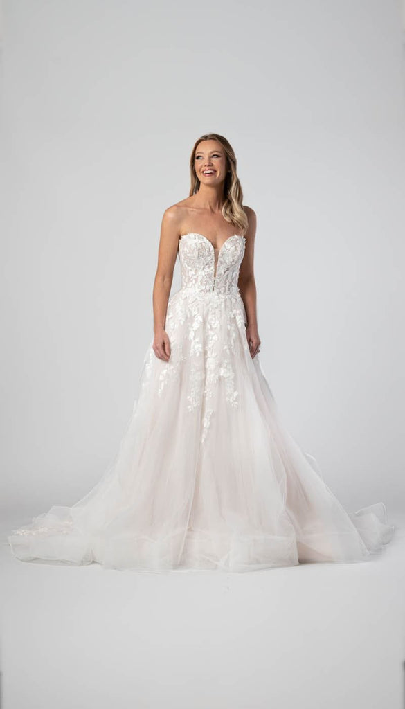 Strapless Lace A-Line Wedding Dress | Kennedy Blue Dallas Strapless Lace A-Line Wedding Dress | Kennedy Blue Dallas
