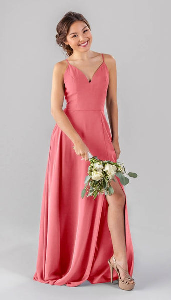 Elizabeth Chiffon Bridesmaid Dress | Kennedy Blue Cantaloupe