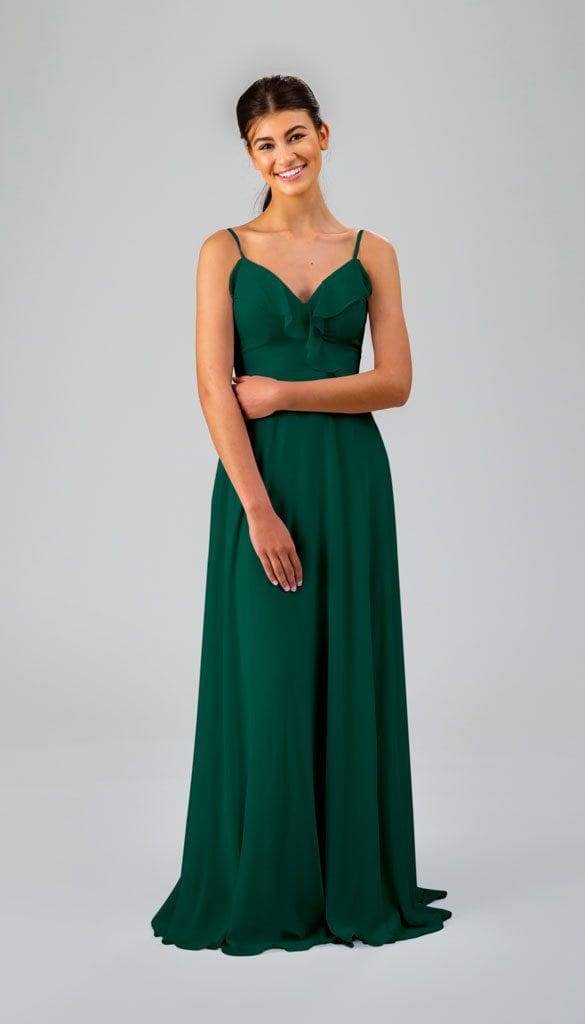 emerald blue bridesmaid dresses TH&TH Phoebe Bridesmaid Dress In Emerald Dawn Chiffon