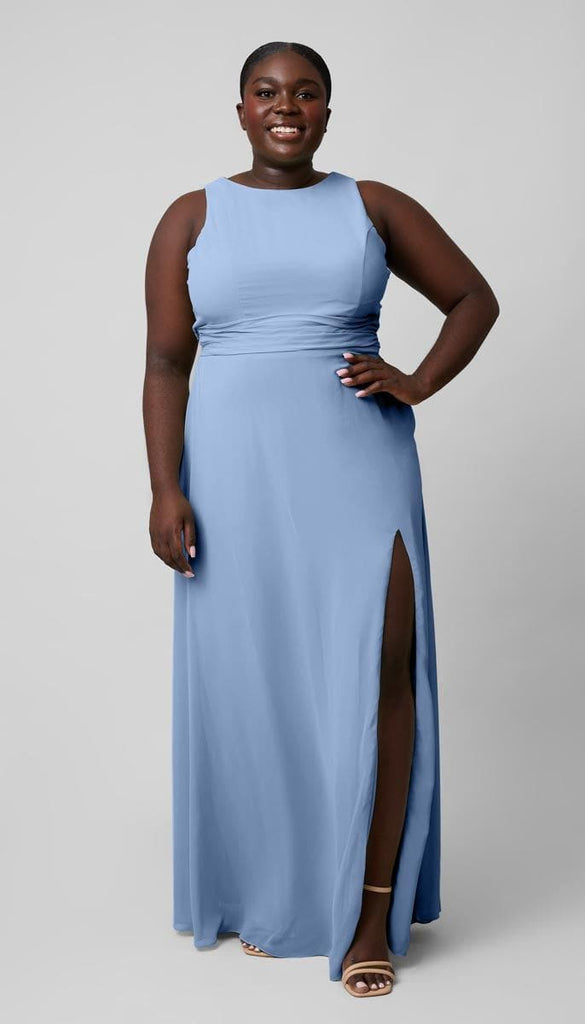 blue dress for baby girl Modest Bridesmaids Dress main image 1