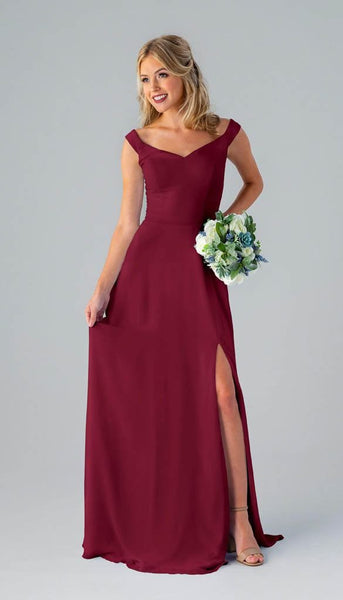 red bridesmaids dress Haley Classic Chiffon Bridesmaids Dress
