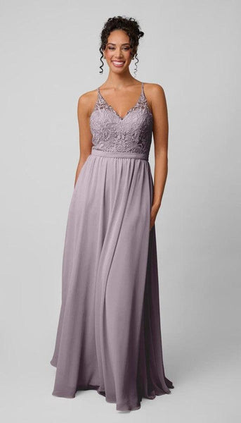 Iris Embroidered Chiffon Bridesmaid Dress | Kennedy Blue French Lilac Iris Embroidered Chiffon Bridesmaid Dress | Kennedy Blue French Lilac