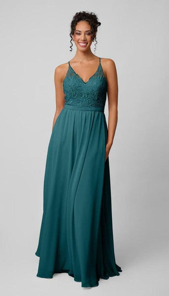 Iris Embroidered Chiffon Bridesmaid Dress | Kennedy Blue Emerald Iris Embroidered Chiffon Bridesmaid Dress | Kennedy Blue Emerald