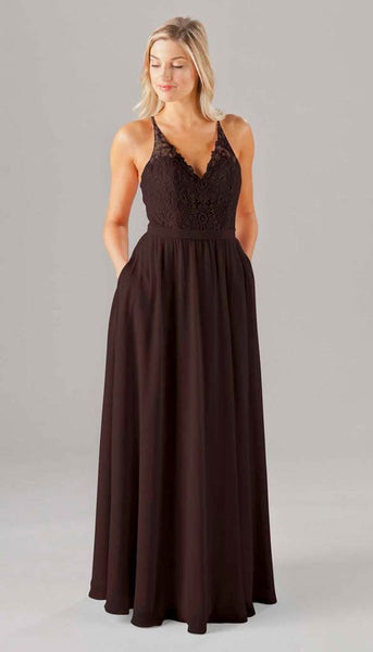 Iris Embroidered Chiffon Bridesmaid Dress | Kennedy Blue