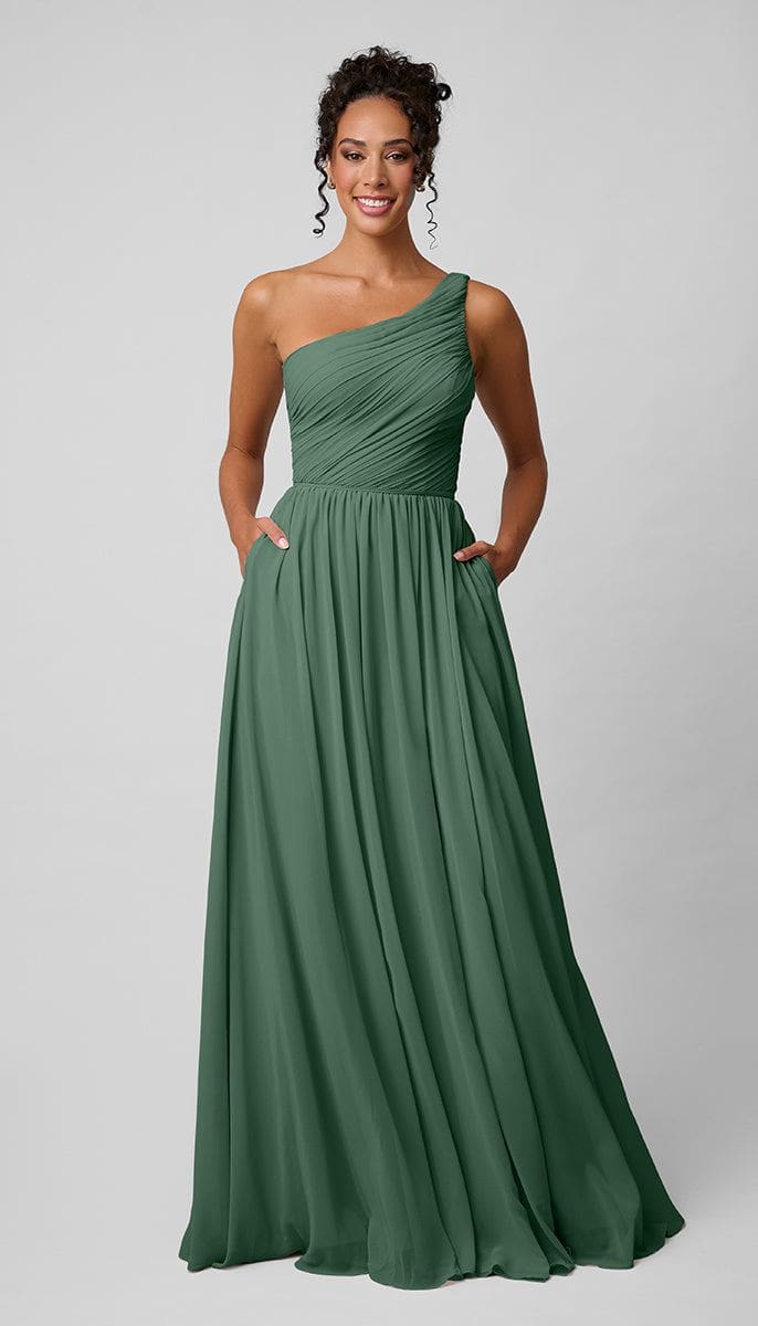 bridesmaid dresses one sleeve Shoulder Dress JULMARKDOWN2026 Nylon Knee-Length Dress A striking side slit Size:16 PRE ORDER