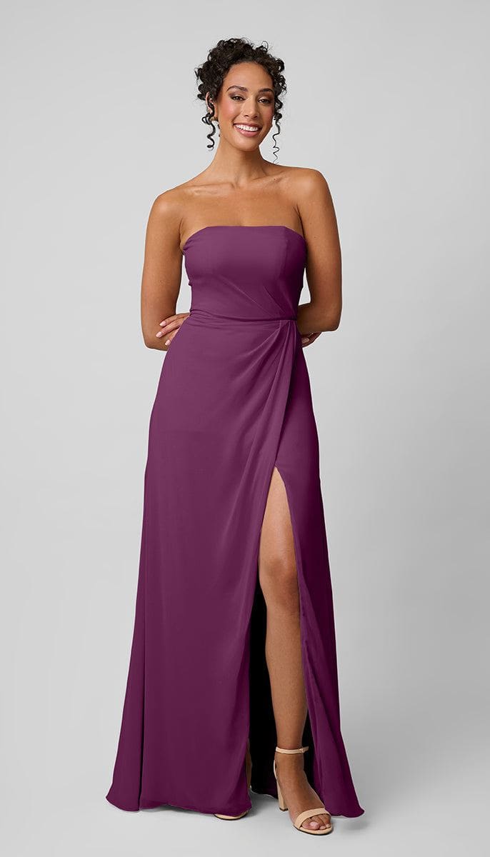 boysenberry bridesmaid dress Structured Strapless Fully lined bustier and