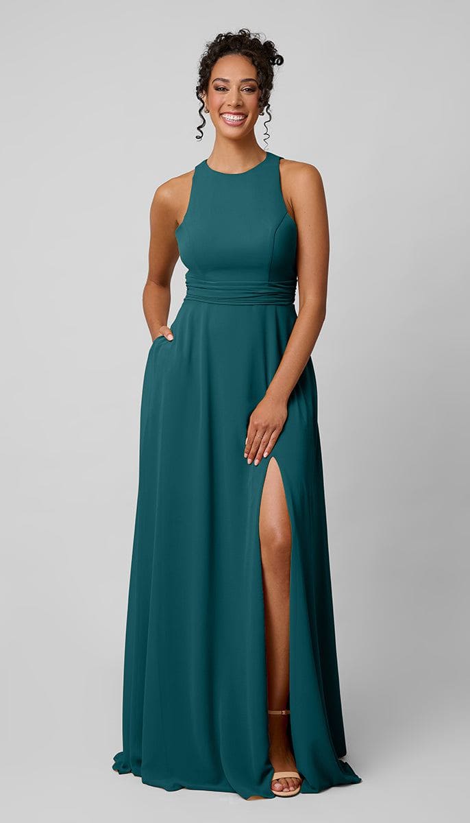 Faye High Neck Platinum Bridesmaid Dress