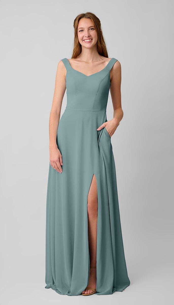 Haley Platinum Chiffon Bridesmaids Dress