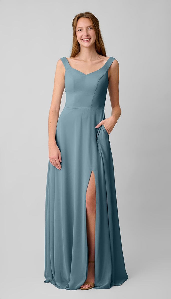 malibu blue bridesmaid dresses Haley Platinum Chiffon Bridesmaids Dress Black Dress With Jacket clearance/final Size:XL+ Match your girls in