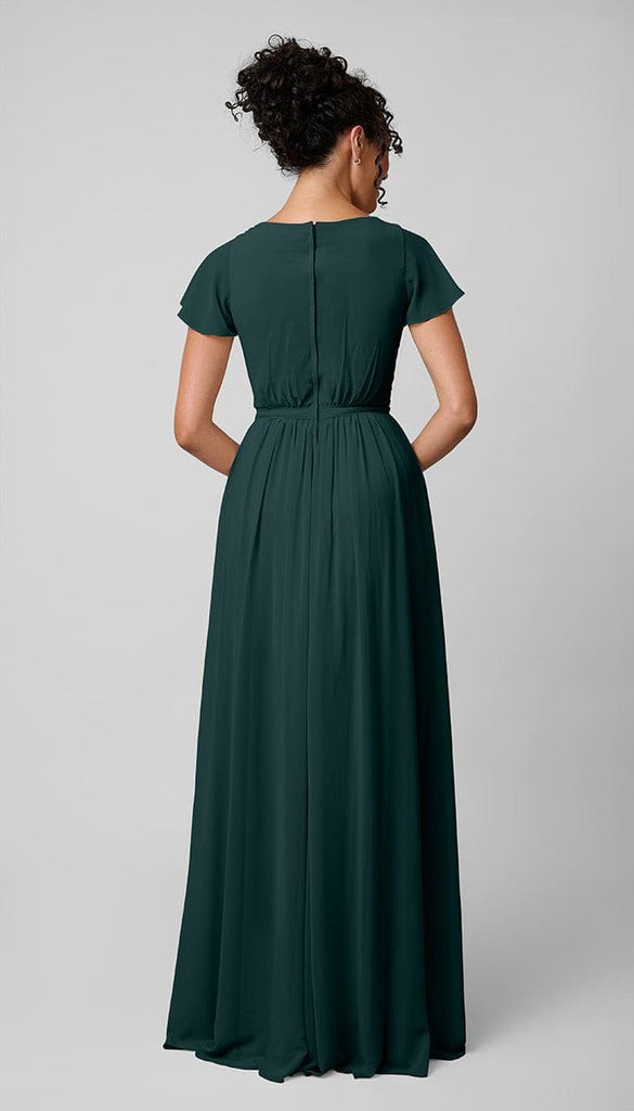 Modest Bridesmaids Dress | Kennedy Blue Holly Platinum Rosewood