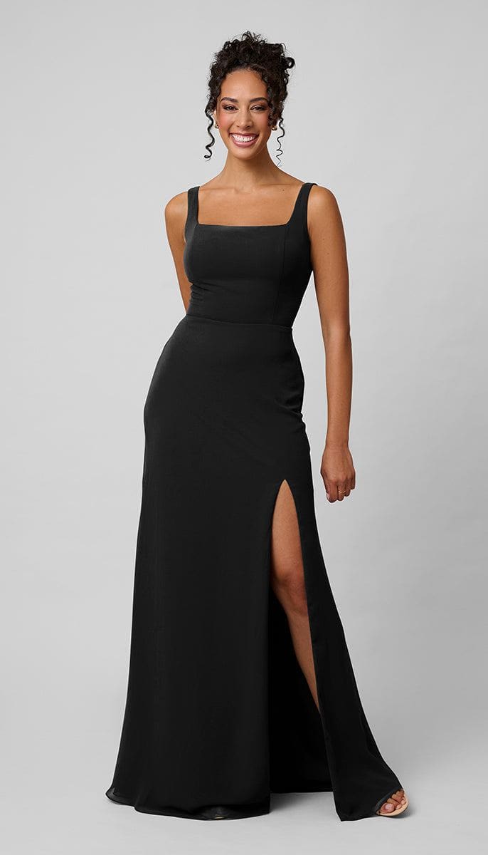 Jay square neck platinum bridesmaid dress