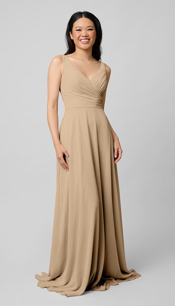 V Neck Bridesmaid Dress | Kennedy Blue Kristen Platinum Tan V Neck Bridesmaid Dress | Kennedy Blue Kristen Platinum Tan