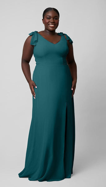teal bridesmaid dresses plus size Lavetir Navy Blue A-Line/Princess Off-the-Shoulder Sleeveless Chiffon Plus Size Bridesmaid Dresses with Pockets 2026