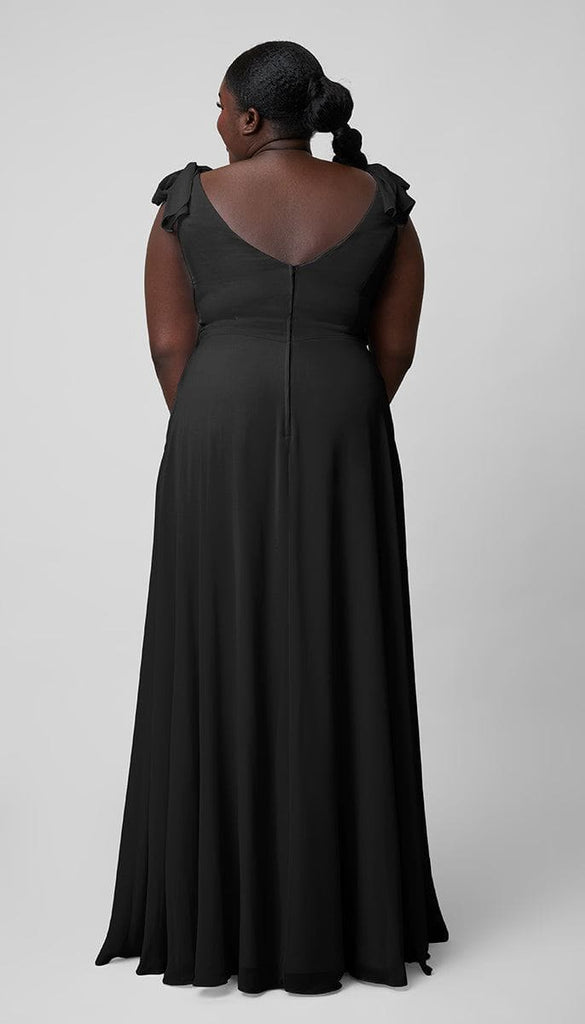 Leah Platinum Bow Sleeves Bridesmaid Dress