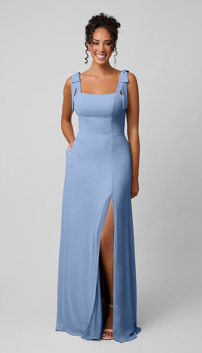 Sofia Platinum Chiffon Bridesmaids Dress| Kennedy Blue Blossom Sofia Platinum Chiffon Bridesmaids Dress| Kennedy Blue Blossom