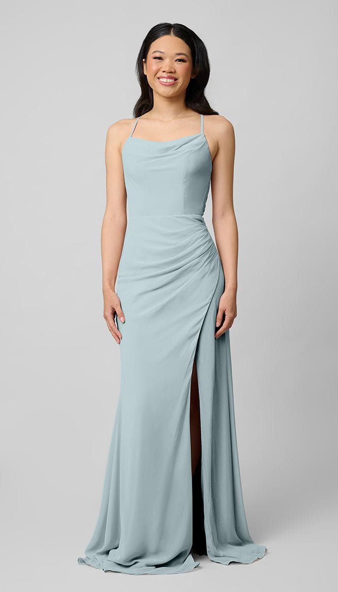 platinum bridesmaid dresses Cold Shoulder Plus Size Wholesale Chiffon Bridesmaid Dress main image 0