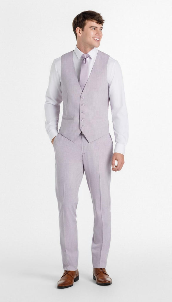 slim fit dress slacks Deep Metallic Grey Purple Floral Bow Tie main image 0