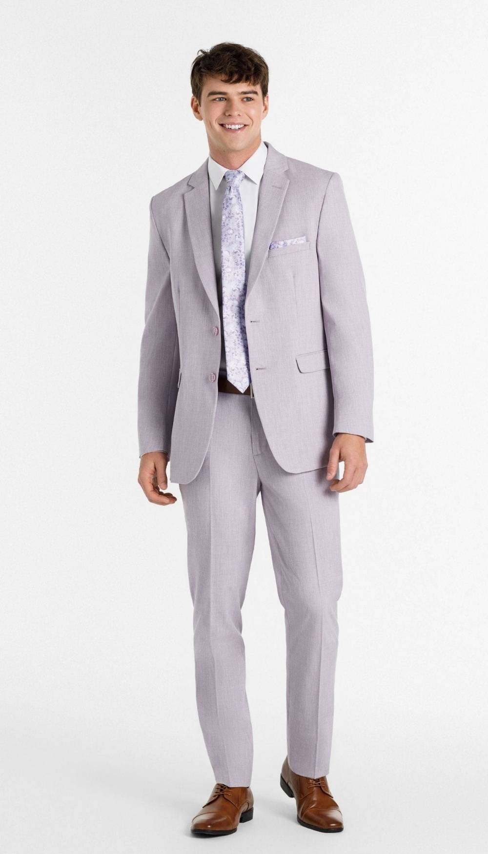 Trim Fit 2 Piece Mens Suit Lavender