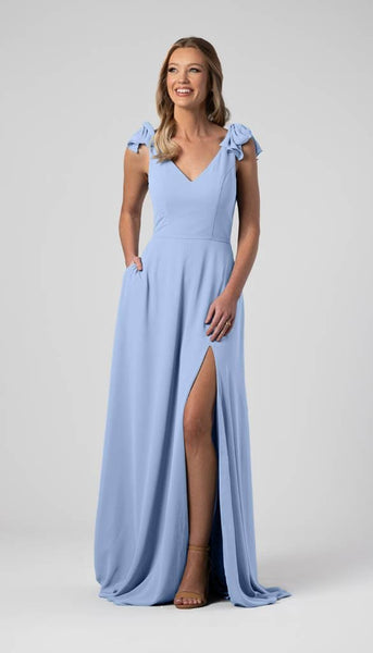 blue kennedy bridesmaid dresses Leah Bow Sleeves Dress recomm_dr4708contrast Men's Comfort Fit Black Color:pistachio Over 60 colors