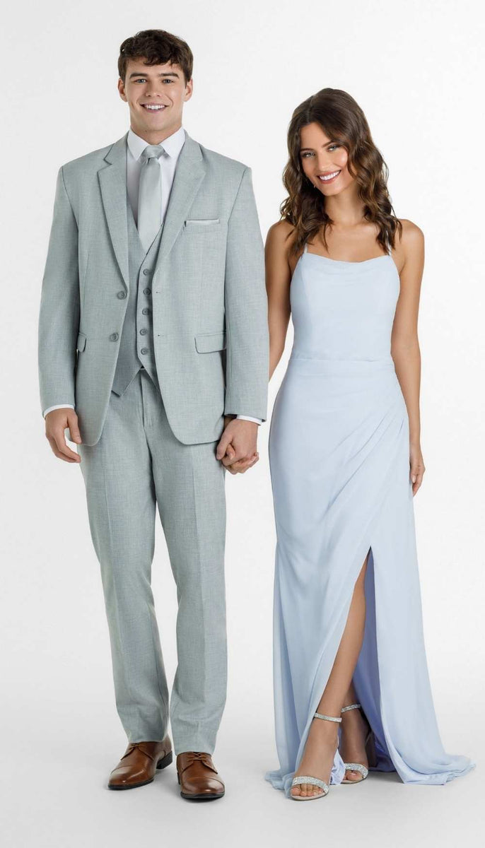 Kennedy Blue | Trim Fit 2 Piece Mens Suit Light Grey