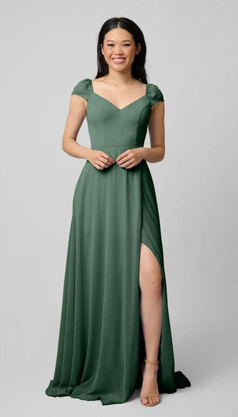 Lily Puff Sleeves Chiffon Bridesmaid Dress | Kennedy Blue