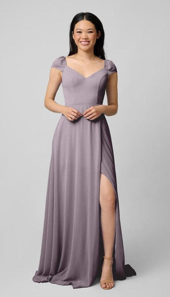 lily chiffon dress Puff Sleeves Bridesmaid Maxi gown shoulder sleeves Back zipper Size:XL/16  - (UK 16/US 12/EU 44) Jacket 90 Dress Style Silhouette_Drop Waist