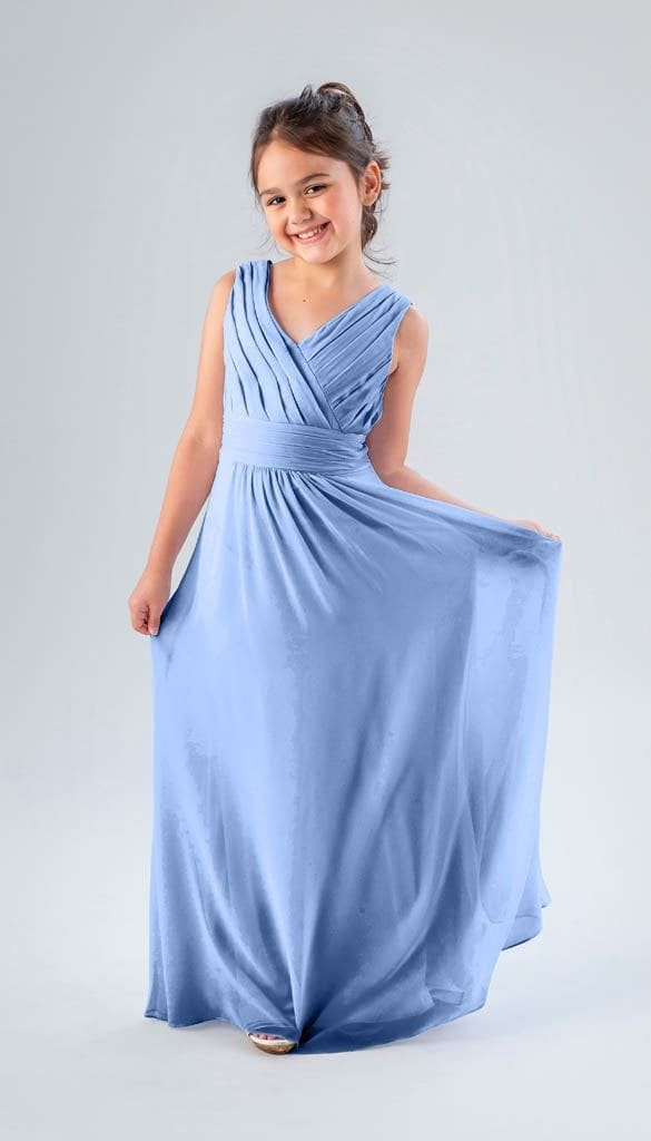 green emerald velvet dress Off the Shoulder Ruched V-Neck Floor Length Junior Bridesmaid Dress