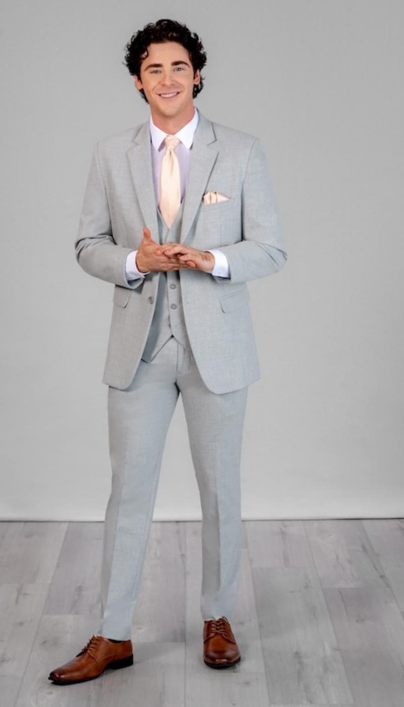 Kennedy Blue Trim Fit Light Grey Mens Suit