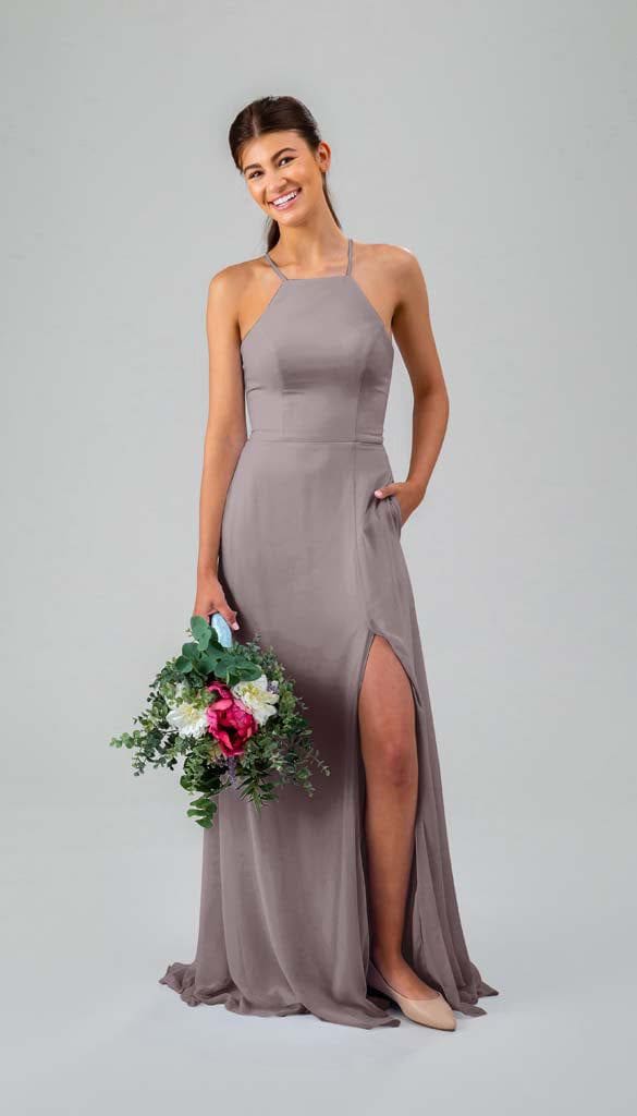 Luna High Neck Chiffon Bridesmaid Dress