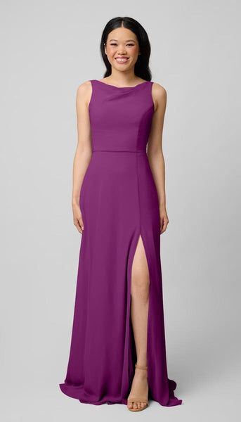 bridesmaid dresses mulberry Standard / XS Shasi Champagne Satin Deep V Flutter Sleeve Satin A-Line Gown for Bridesmaid