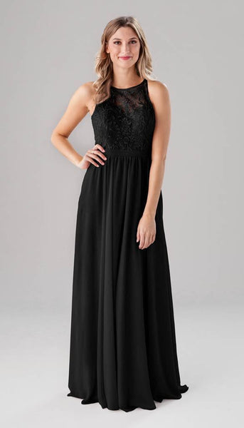 Maria High Neck Embroidered Bridesmaids Dress