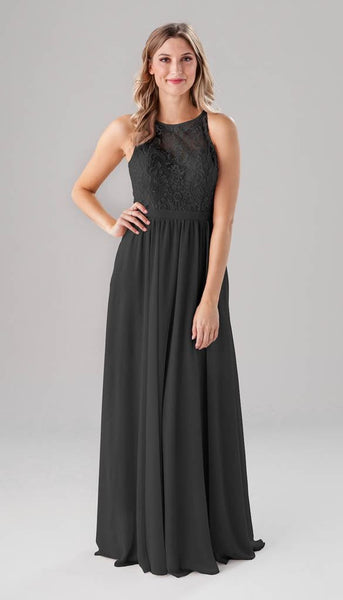 Maria High Neck Embroidered Bridesmaids Dress