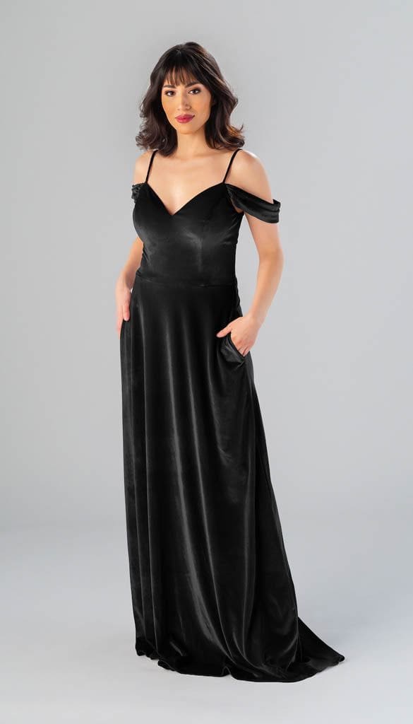 Mila Off the Shoulder Velvet Bridesmaid Dress