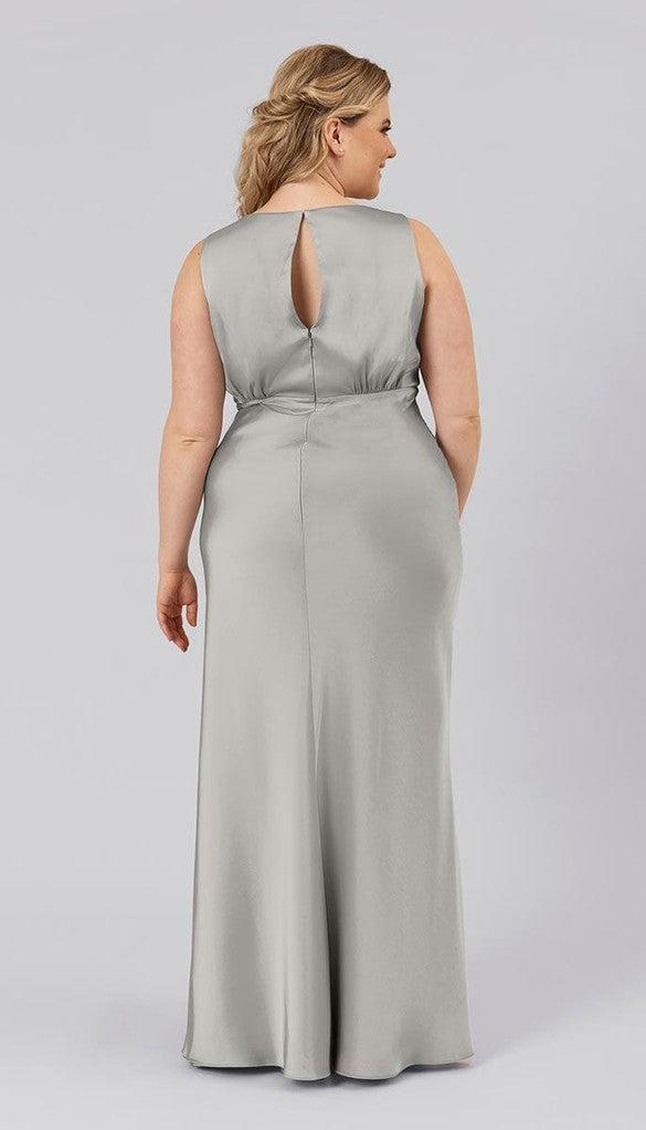brown silk midi dress Chocolate brown midi satin slip dress 'Majestic' Serena Silueta