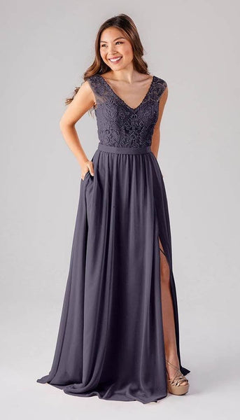 Natalie Beaded Bridesmaid Dress | Kennedy Blue Cantaloupe