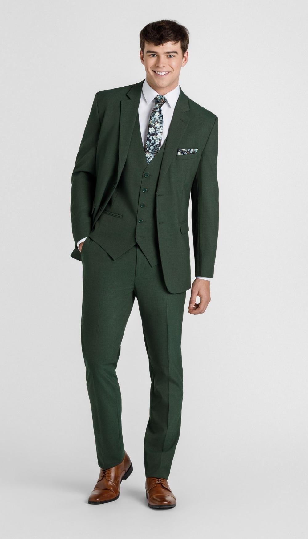 Trim Fit Olive Green Mens Suit
