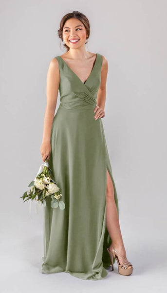 Pear Classic Chiffon Bridesmaid Dress | Kennedy Blue Sea Glass