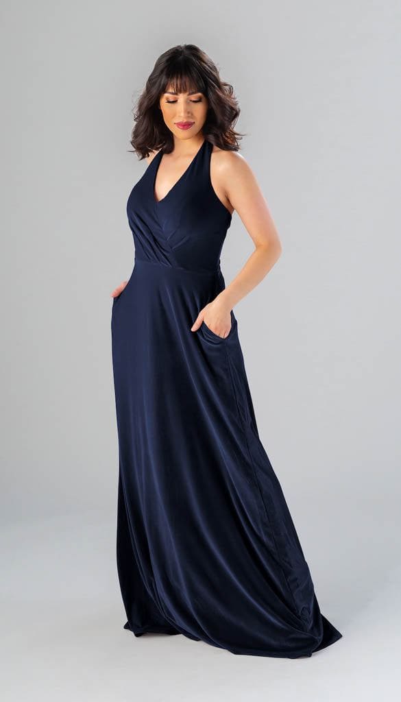 Skylar Velvet Bridesmaid Dress | Kennedy Blue Dark Blue Skylar Velvet Bridesmaid Dress | Kennedy Blue Dark Blue