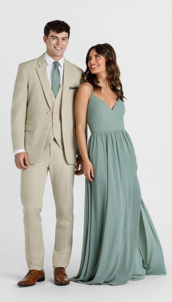 Trim Fit Tan Mens Suit
