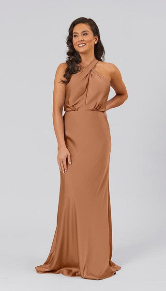 Zara High Neck Satin Bridesmaid Dress