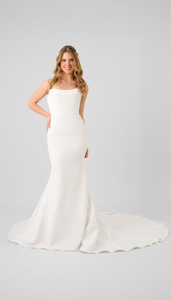 With Straps Plain Fishtail Wedding Dress Greta Fitted Wedding Dress Kennedy  Blue