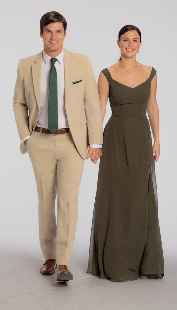Trim Fit 2 Piece Suit Tan
