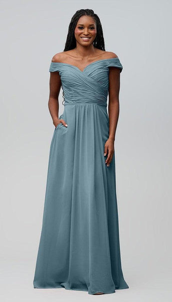 Jenna Off the Shoulder Chiffon Bridesmaids Dress