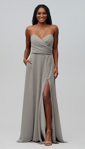 Poppy Strapless Chiffon Bridesmaid Dress | Kennedy Blue Dove Poppy Strapless Chiffon Bridesmaid Dress | Kennedy Blue Dove
