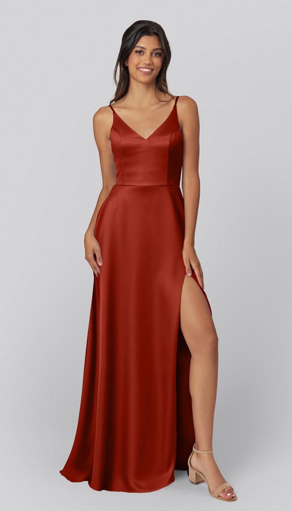 cinnamon dress satin Cinnamon Satin Bridesmaid Dresses Overall Pleating